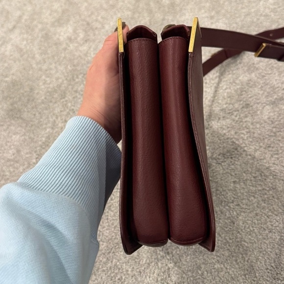 Lanvin Burgundy Leather Shoulder / Crossbody Bag Gold Hardware EUC - Picture 4 of 15